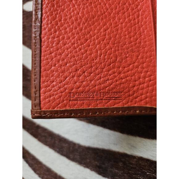 Dooney & Bourke Wallet Pebble Grain Continental Clementine Orange Gold Clutch - Picture 5 of 6